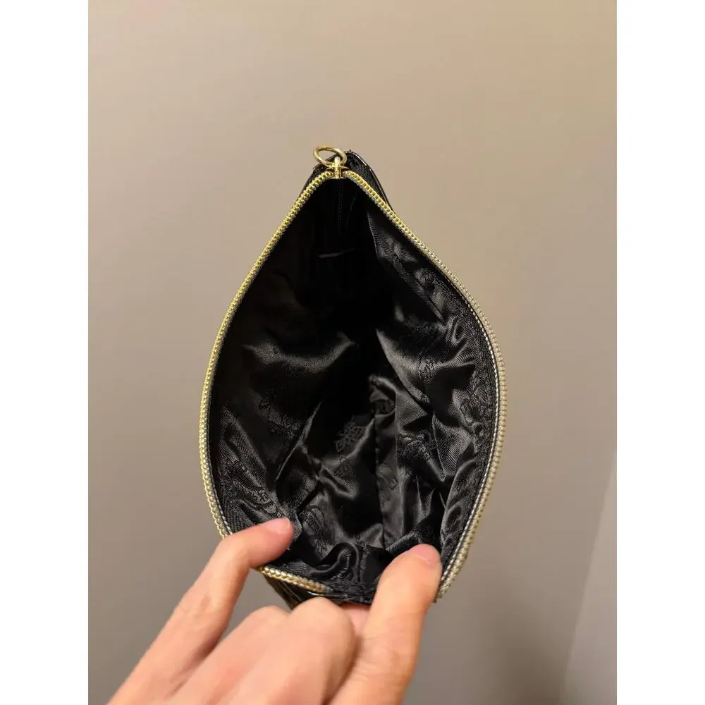 Leppard heart zipper toiletry pouch